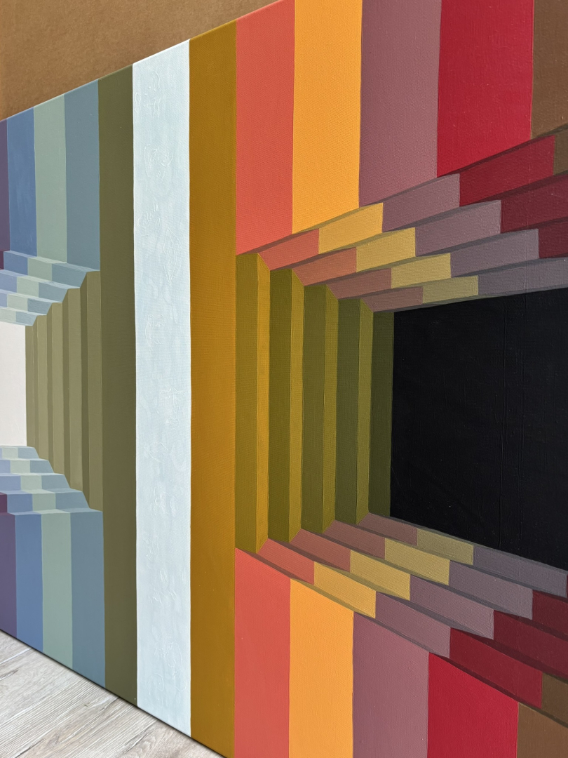 Válaszút, 80x100cm, geometrikus absztrakció, 08